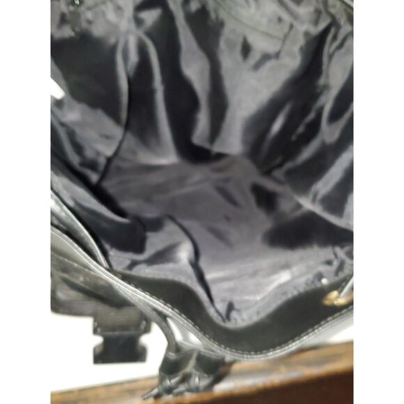 A Genuine Leather Backpack School Hiking Knapsack Black Adjustable As-Is - Picture 12 of 14